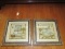 Pair - Bathtub Picture Prints in Silver Patina Twist Trim Wooden Frames/Matts