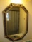 Wall Mounted Mirror in Black/Gilted Design Wooden Frame