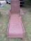 Brown Wicker/Wood Recliner Adjustable Back Diamond Pattern Motif