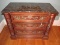 Vintage Wooden Body 3 Drawer w/ Marble Brown/Black Top Bachelor Chest