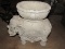 Ceramic Standing Elephant Ornate Indian Design w/ Planter Top