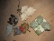 Lot - 3 Pot Better Homes Cream Leaf Dish, Pot Stand, Frog Décor Stand, Bird Décor