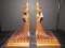 Wooden Pair - Antique/Gilted Patina Wall Sconce Shelves