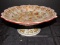 Tall Fruit Plate on Plinth Base Bracket Rim Floral/Fruit Motif Ornate Band