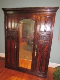 Amazing Antique Solid Wood Cabinet Converted to TV Cabinet, 2 Doors Panel Design
