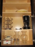 Cupboard Lot - Glass Vases, Soup Bowls, Rivial Coffee Maker, Etc.