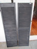 2 Black Wood Window Slats/Shutters