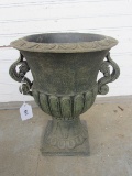 Tall Grecian Urn Design Scallop Body Planter w/ Scroll Handle