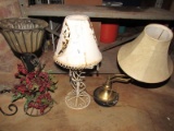 Lot - Tall Black Scrolled Votive Candle Holder w/ Faux Berries