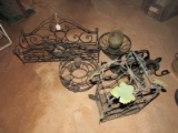 Lot - Scroll Design Planter Tray Stand, Pot Stands, Votive Candle Holder, Wine Rack, Etc.