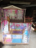 Tall Wood/Plastic Child's Doll House w/ Furniture/Accessories
