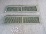 Pair - Green Plastic Wall Mounted Window Shutters Décor