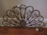 Scroll Design Wall Mounted Décor w/ Floral Medallion Center