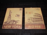 Metal Wall Mounted Rome/New York Wall Décor