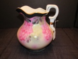 Hand Painted Nippon Tall Ceramic Pitcher 9 1/4