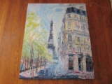 Paris Street Scene Canvas Print on Wooden Frame