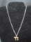 Silver Italy Pendent Chain Necklace w/ Pi Pendent