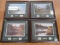 4 Fishing Motif Picture Prints All w/ 3 Fishing Design US Stamps in Wood Frames/Matt
