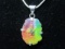 Solar Quartz Druzy Rainbow Pendant on 925 Stamped Chain