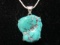 925 Ringed Turquoise Stone Pendant on 925 Stamped Chain