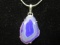 Agate Geode Druzy Pendant w/ 925 Stamped Chain