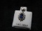 14K White Gold Natural Sapphire From Ceylon 0.6ct Diamond 0.18ct I, G-H Pendant