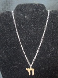 Silver Italy Pendent Chain Necklace w/ Pi Pendent