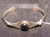 Nagy Benn VT. Sterling Bracelet w/ Black Stone Center