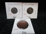 3 Old Proof Coins 1867 Shield Nickel, 1822 Large Cent, 1865 Three Cent
