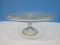 Jeanette Glass Clear Harp Pattern Pedestal Cake Stand Plate