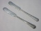 2 Rogers International Sterling Moonbeam Pattern Silverware Flat Handle Butter Spreaders