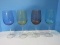 Set - 4 Gem Color Bowl to Clear Wine Stem Glasses 9 1/4