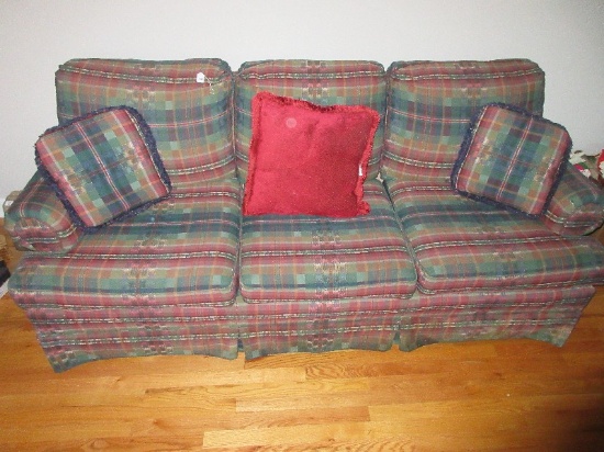 Sofa w/ Pleated Skirt & Accent Pillows
