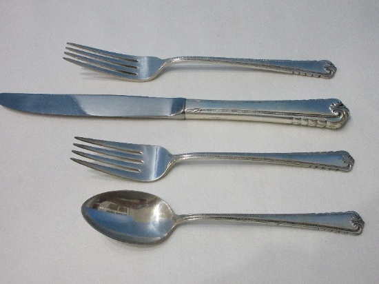 4 Piece - Place Setting Rogers International Sterling Silver Moonbeam Pattern Silverware