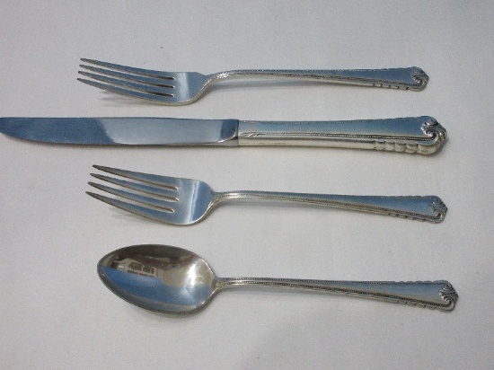 4 Piece - Place Setting Rogers International Sterling Silver Moonbeam Pattern Silverware