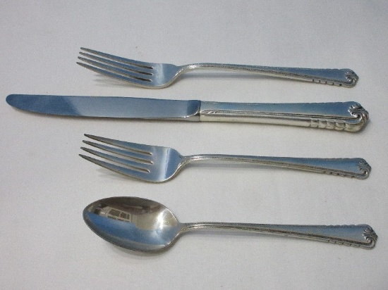 4 Piece - Place Setting Rogers International Sterling Silver Moonbeam Pattern Silverware