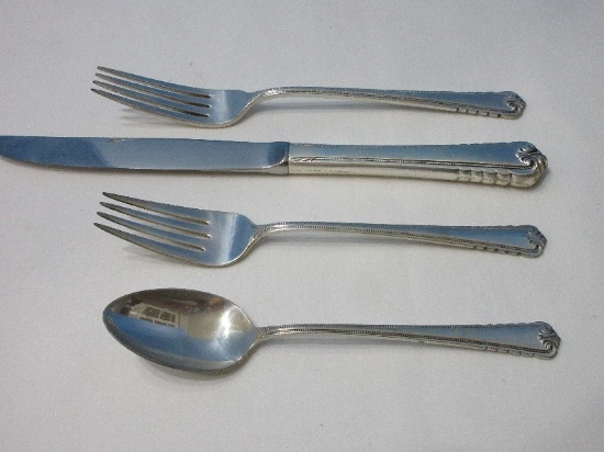 4 Piece - Place Setting Rogers International Sterling Silver Moonbeam Pattern Silverware