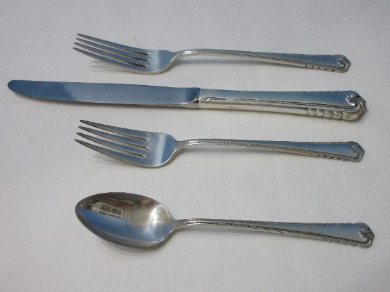 4 Piece - Place Setting Rogers International Sterling Silver Moonbeam Pattern Silverware