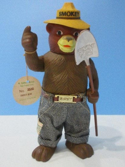 Vintage Smokey The Bear Molded Figurine w/ Shovel Forest Fire Prevention Program