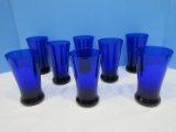Set - 8 Cobalt Blue Hand Blown 5 1/2