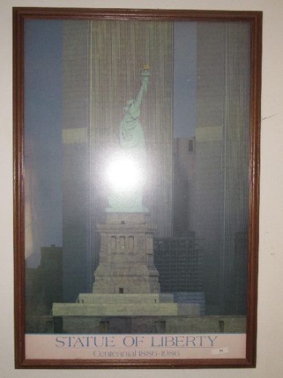 Statue of Liberty Centennial 1886-1986 Print in Wood Frame/Matt