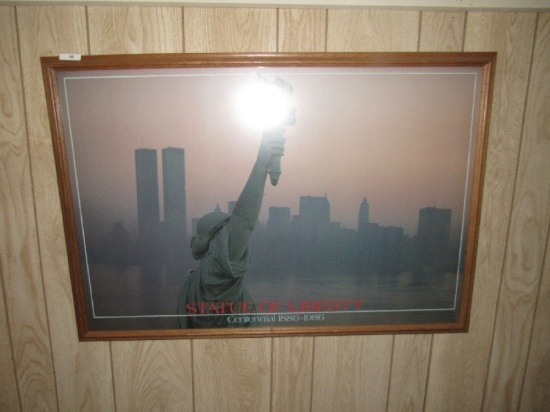 Statue of Liberty Centennial 1886-1986 Print in Wood Frame/Matt