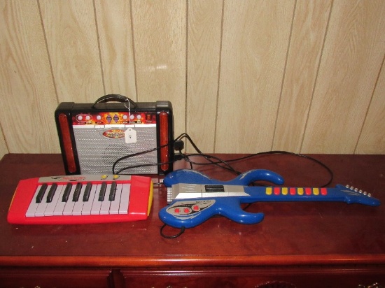 Lot - Rock N' Jam Child's Guitar Toy, Amp & Keyboard