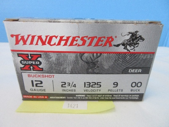 Winchester Super X Deer Buckshot 12 Gauge 12 3/4" 1325 Velocity 9 Pellets 5 Shotgun Shells