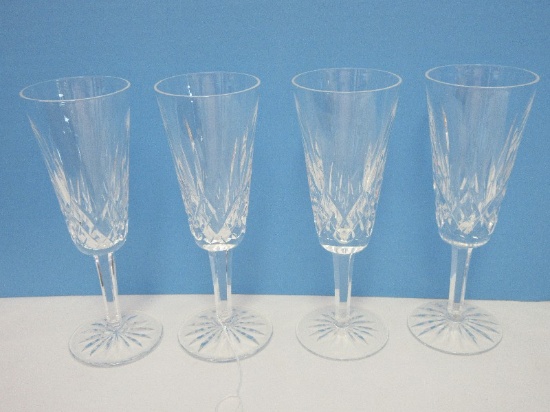 Set - 4 Waterford Crystal Lismore Pattern Vertical Cut on Bowl Design Multisided Stems