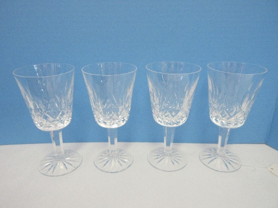 Set - 4 Waterford Crystal Lismore Pattern Vertical Cut on Bowl Design Multisided Stems