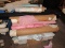 Lot - Fabric Rolls Various Lengths/Designs on Wood Pallet