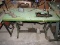 Green Wood/Metal Base Sewing Machine Stand w/ Spindle Holder