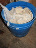 Blue Plastic Bin w/ Fabrics Content, Misc. Sizes/Types, Etc.