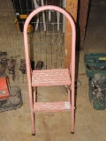 2 Pink Metal Folding Step Stool